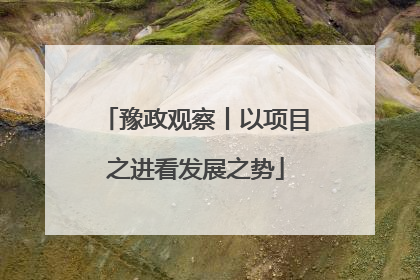 豫政观察丨以项目之进看发展之势