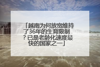 越南为何放宽维持了36年的生育限制？已是老龄化速度最快的国家之一
