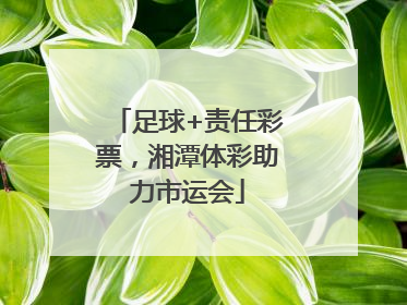 足球+责任彩票，湘潭体彩助力市运会
