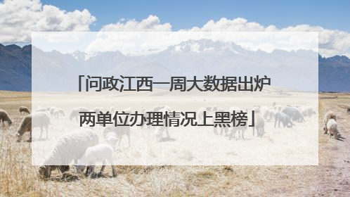 问政江西一周大数据出炉 两单位办理情况上黑榜