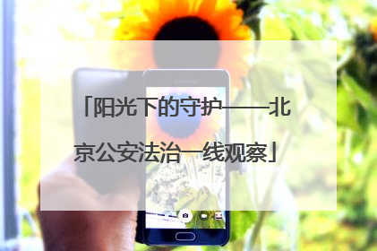 阳光下的守护——北京公安法治一线观察