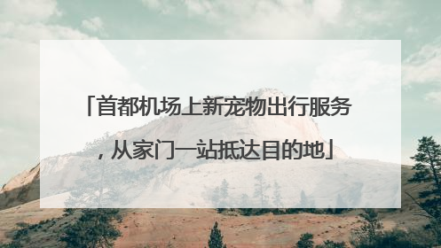 首都机场上新宠物出行服务，从家门一站抵达目的地