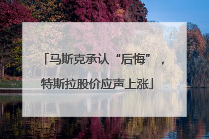 马斯克承认“后悔”，特斯拉股价应声上涨