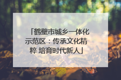 鹤壁市城乡一体化示范区：传承文化精粹 培育时代新人
