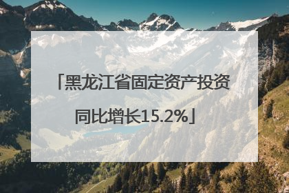 黑龙江省固定资产投资同比增长15.2%