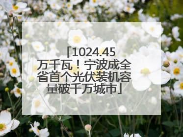 1024.45万千瓦！宁波成全省首个光伏装机容量破千万城市
