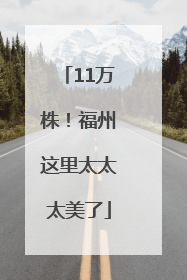 11万株！福州这里太太太美了
