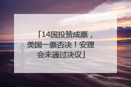 14国投赞成票，美国一票否决！安理会未通过决议