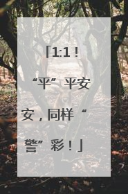 1:1！“平”平安安，同样“警”彩！