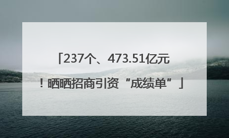 237个、473.51亿元！晒晒招商引资“成绩单”