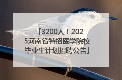 3200人！2025河南省特招医学院校毕业生计划招聘公告