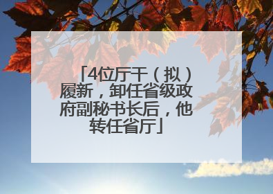 4位厅干（拟）履新，卸任省级政府副秘书长后，他转任省厅