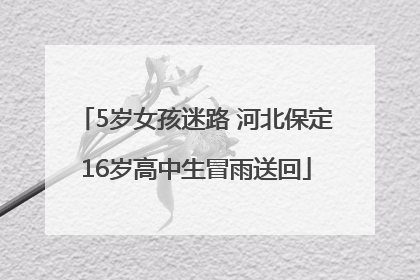 5岁女孩迷路 河北保定16岁高中生冒雨送回