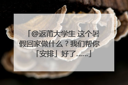 @返莆大学生 这个暑假回家做什么？我们帮你「安排」好了……